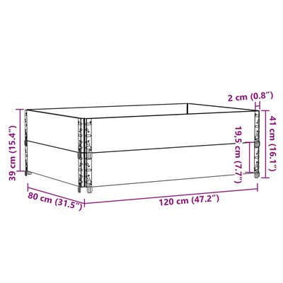 vidaXL Ζαρντινιέρα Κήπου Μαύρη 120 x 80 εκ. από Μασίφ Ξύλο Πεύκου