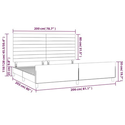 vidaXL Πλαίσιο Κρεβατιού με Κεφαλάρι Κρεμ 200x200 εκ. Υφασμάτινο