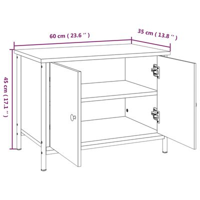 vidaXL Έπιπλο Τηλεόρασης με Πόρτες Καπν. Δρυς 60x35x45 εκ. Επεξ.Ξύλο