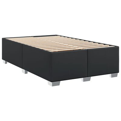 vidaXL Κρεβάτι Boxspring με Στρώμα Μαύρο 120 x 200 εκ. Συνθετικό Δέρμα