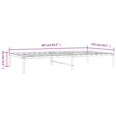 vidaXL Πλαίσιο Κρεβατιού Λευκό 107 x 203 εκ. Μεταλλικό