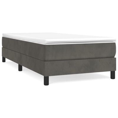 vidaXL Κρεβάτι Boxspring με Στρώμα Σκούρο Γκρι 80x200 εκ. Βελούδινο