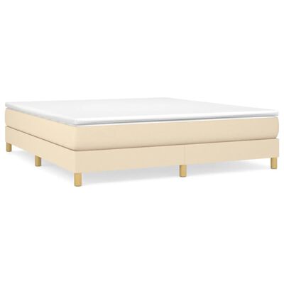 vidaXL Κρεβάτι Boxspring με Στρώμα Κρεμ 180x200 εκ. Υφασμάτινο