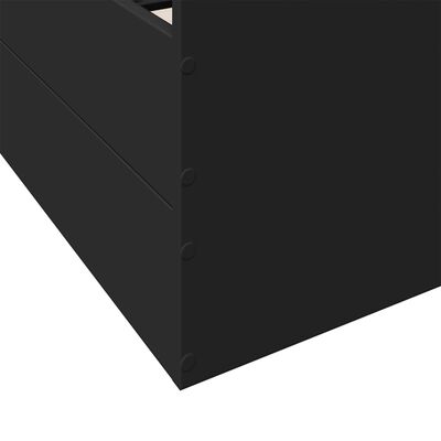 vidaXL Πλαίσιο Κρεβατιού με Συρτάρια Μαύρο 140x190 εκ Επεξεργ. Ξύλο