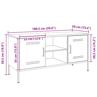 vidaXL Έπιπλο Τηλεόρασης Πράσινο Λαδί 100,5x39x50,5 εκ. από Ατσάλι