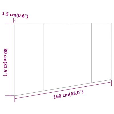 vidaXL Κεφαλάρι Κρεβατιού Γυαλιστερό Λευκό 160x1,5x80 εκ Επεξεργ. Ξύλο