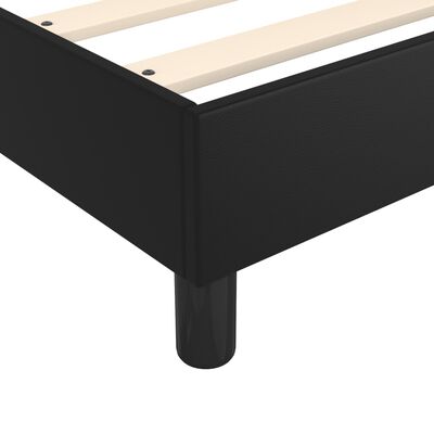 vidaXL Κρεβάτι Boxspring με Στρώμα Μαύρο 180x200εκ.από Συνθετικό Δέρμα