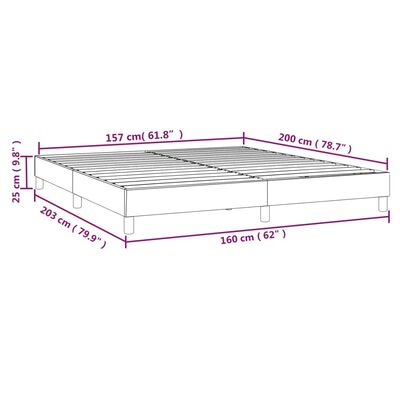 vidaXL Πλαίσιο Κρεβατιού Taupe 160x200 εκ. Υφασμάτινο