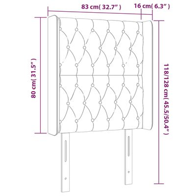 vidaXL Κεφαλάρι Κρεβατιού LED Taupe 83x16x118/128εκ. Υφασμάτινο