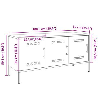 vidaXL Έπιπλο Τηλεόρασης Πράσινο Λαδί 100,5x39x50,5 εκ. από Ατσάλι