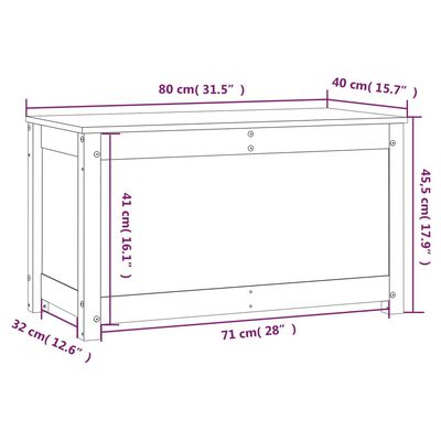 vidaXL Κουτί Αποθήκευσης Καφέ Μελί 80x40x45,5 εκ από Μασίφ Ξύλο Πεύκου