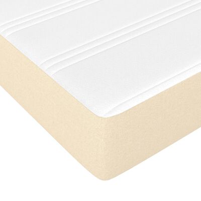 vidaXL Κρεβάτι Boxspring με Στρώμα Κρεμ 180x200 εκ. Υφασμάτινο