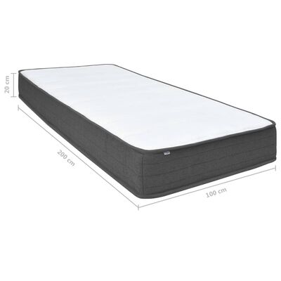 vidaXL Κρεβάτι Boxspring Σκούρο Γκρι 200 x 200 εκ. Υφασμάτινο