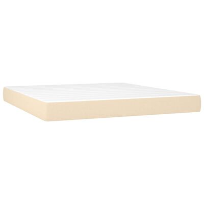 vidaXL Κρεβάτι Boxspring με Στρώμα Κρεμ 180x200 εκ. Υφασμάτινο