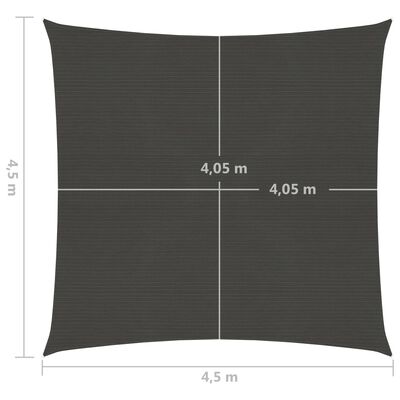 vidaXL Πανί Σκίασης Ανθρακί 4,5 x 4,5 μ. από HDPE 160 γρ./μ²