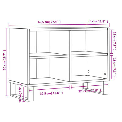 vidaXL Έπιπλο Τηλεόρασης Γκρι Sonoma 69,5x30x50 εκ. Επεξεργ. Ξύλο