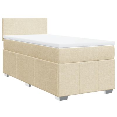 vidaXL Κρεβάτι Boxspring με Στρώμα Κρεμ 80 x 200 εκ. Υφασμάτινο