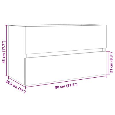 vidaXL Ντουλάπι Νιπτήρα Sonoma Δρυς 80 x 38,5 x 45 εκ. από Μοριοσανίδα