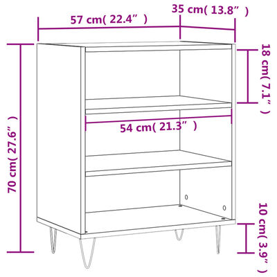 vidaXL Ραφιέρα Λευκή 57 x 35 x 70 εκ. από Επεξεργασμένο Ξύλο