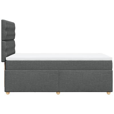 vidaXL Κρεβάτι Boxspring με Στρώμα Σκούρο Γκρι 80x200 εκ. Υφασμάτινο