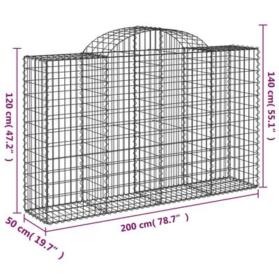 vidaXL Συρματοκιβώτιο Τοξωτό 200x50x120/140εκ. από Γαλβανισμένο Χάλυβα