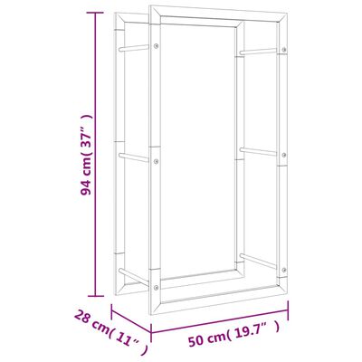 vidaXL Ραφιέρα Καυσόξυλων 50x28x94 εκ. από Ανοξείδωτο ατσάλι