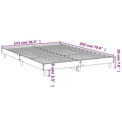 vidaXL Πλαίσιο Κρεβατιού Καφέ Δρυς 140x200 εκ. Επεξεργασμένο Ξύλο