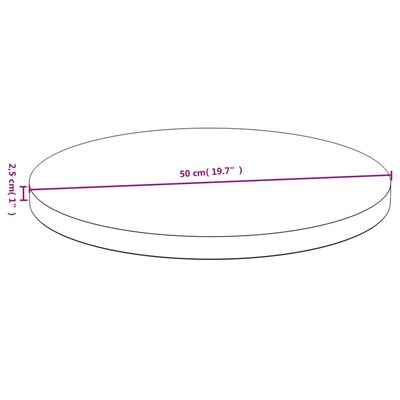 vidaXL Επιφάνεια Τραπεζιού Ø50x2,5 από Μπαμπού