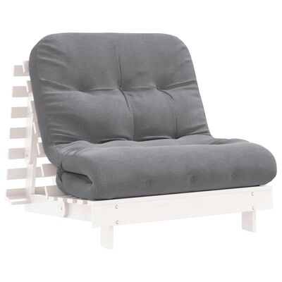 vidaXL Καναπές Κρεβάτι Futon με Στρώμα 90x206x11 εκ. Μασίφ Ξύλο Πεύκου