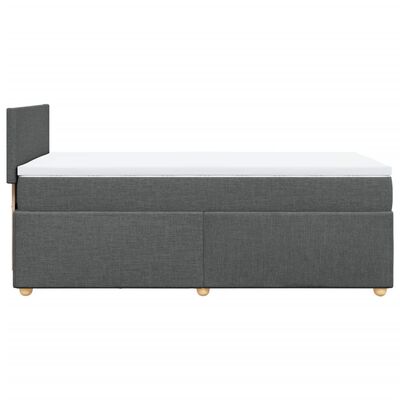 vidaXL Κρεβάτι Boxspring με Στρώμα Σκούρο Γκρι Single Υφασμάτινα