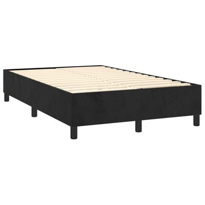 vidaXL Κρεβάτι Boxspring με Στρώμα Μαύρο 120 x 200 εκ. Βελούδινο