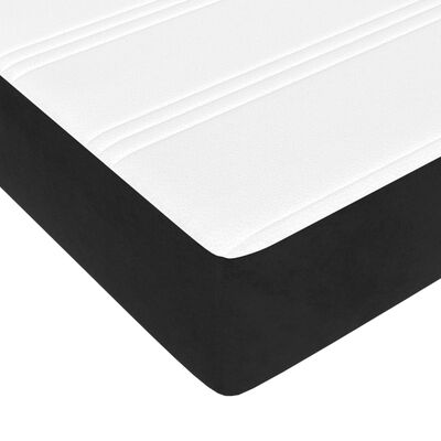 vidaXL Κρεβάτι Boxspring με Στρώμα Μαύρο 160x200 εκ. Βελούδινο