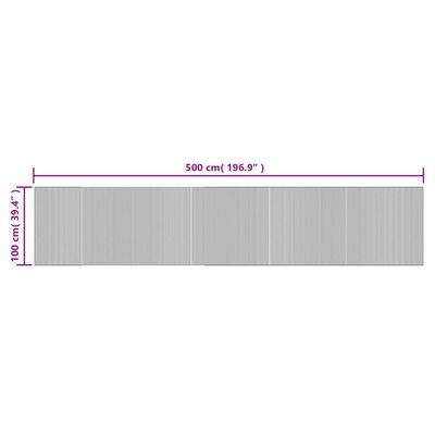 vidaXL Χαλί Ορθογώνιο Σκούρο Καφέ 100 x 500 εκ. Μπαμπού