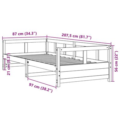 vidaXL Καναπές Κρεβάτι Χωρίς Στρώμα Καφέ 80x200 εκ. Μασίφ Ξύλο Πεύκου