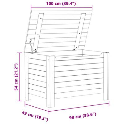 vidaXL Κουτί Αποθήκευσης με Καπάκι RANA Λευκό 100x49x54εκ. Μασίφ Πεύκο