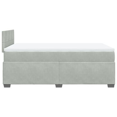 vidaXL Κρεβάτι Boxspring με Στρώμα Ανοιχτό Γκρι 120x190 εκ. Βελούδινο