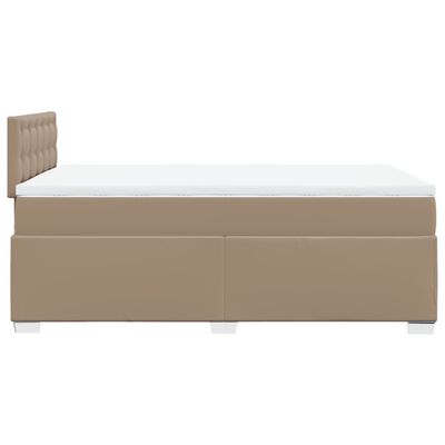 vidaXL Κρεβάτι Boxspring με Στρώμα Καπουτσίνο 140x200εκ.από Συνθ.Δέρμα