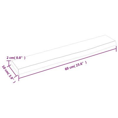 vidaXL Ράφι Τοίχου Σκούρο Καφέ 60x10x2 εκ. Επεξεργ. Μασίφ Ξύλο Δρυός