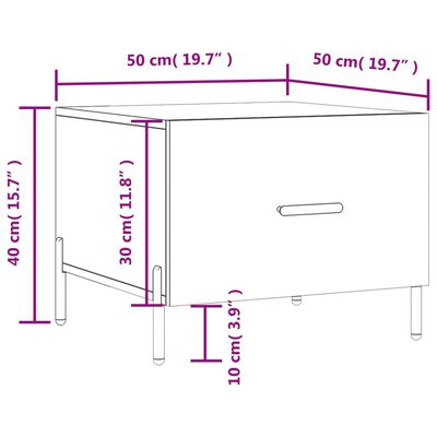 vidaXL Τραπεζάκι Σαλονιού Γκρι Sonoma 50x50x40 εκ. Επεξεργασμένο Ξύλο