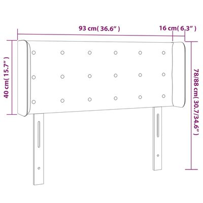 vidaXL Κεφαλάρι Κρεβατιού LED Καφέ 93x16x78/88 εκ. από Συνθετικό Δέρμα