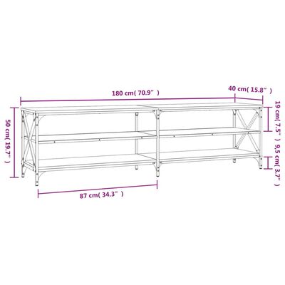 vidaXL Έπιπλο Τηλεόρασης Γκρι Sonoma 180x40x50 εκ. από Επεξεργ. Ξύλο