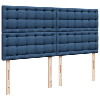 vidaXL Κρεβάτι Boxspring με Στρώμα Μπλε 180x200 εκ. Υφασμάτινο