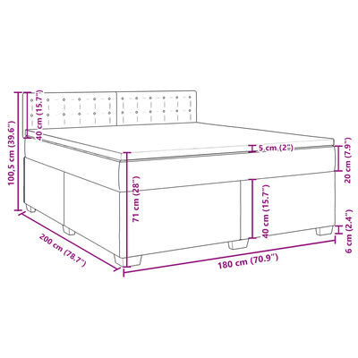 vidaXL Κρεβάτι Boxspring με Στρώμα Μαύρο 180x200εκ.από Συνθετικό Δέρμα