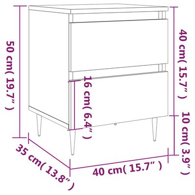 vidaXL Κομοδίνο Sonoma Δρυς 40x35x50 εκ. από Επεξεργασμένο Ξύλο