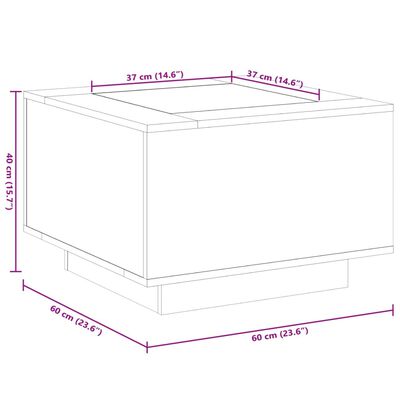 vidaXL Τραπεζάκι Σαλονιού με LED Μαύρο 60x60x40 εκ. Μοριοσανίδα