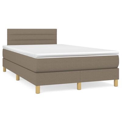 vidaXL Κρεβάτι Boxspring με Στρώμα Taupe 120x200 εκ. Υφασμάτινο