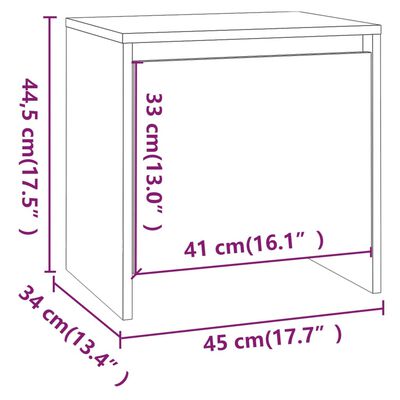 vidaXL Κομοδίνο Γυαλιστερό Λευκό 45 x 34 x 44,5 εκ. Επεξεργασμένο Ξύλο