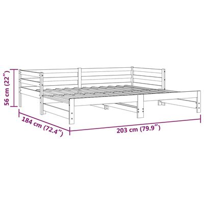 vidaXL Καναπές Κρεβάτι Λευκός 2 x (90 x 200) εκ. από Μασίφ Ξύλο Πεύκου