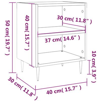 vidaXL Κομοδίνα 2 τεμ. Sonoma Δρυς 40x30x50 εκ. από Επεξεργασμένο Ξύλο