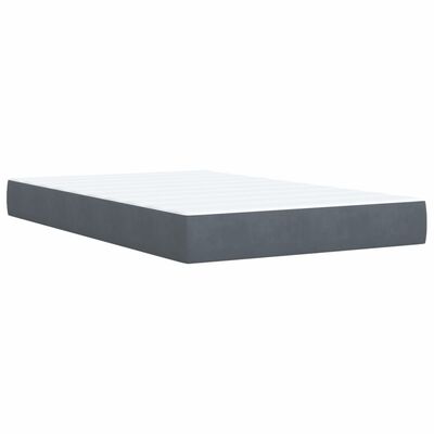 vidaXL Κρεβάτι Boxspring με Στρώμα Σκούρο Γκρι 120x190 εκ. Βελούδινο